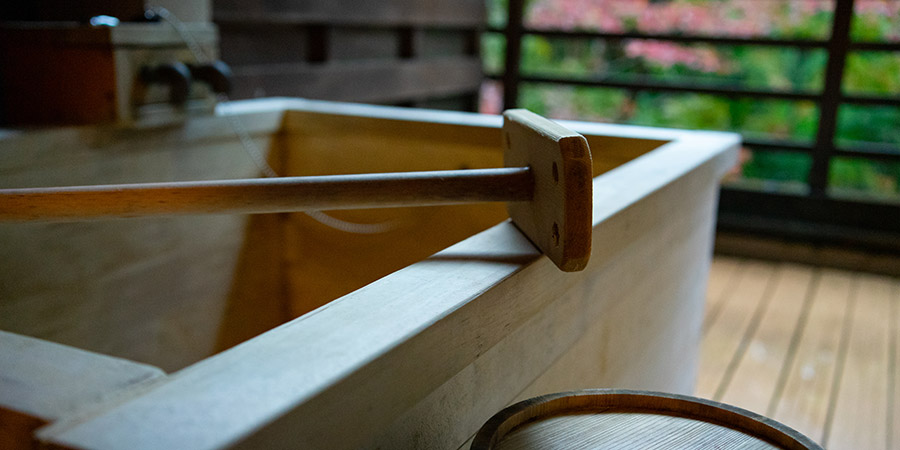 A traditional japanese onsen bath. 